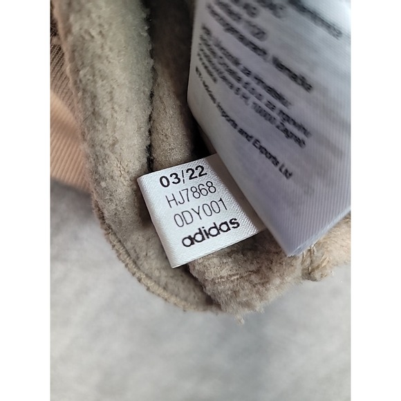 Adidas Essentials Feelcozy Small Logo Cropped Sweatshirt Beige Size Medium - Picture 8 of 10